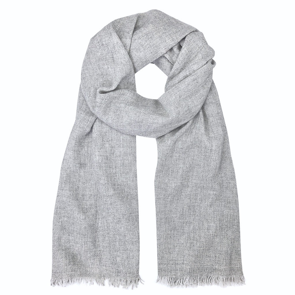 Heathered Gray Handloom Cashmere Scarf-0