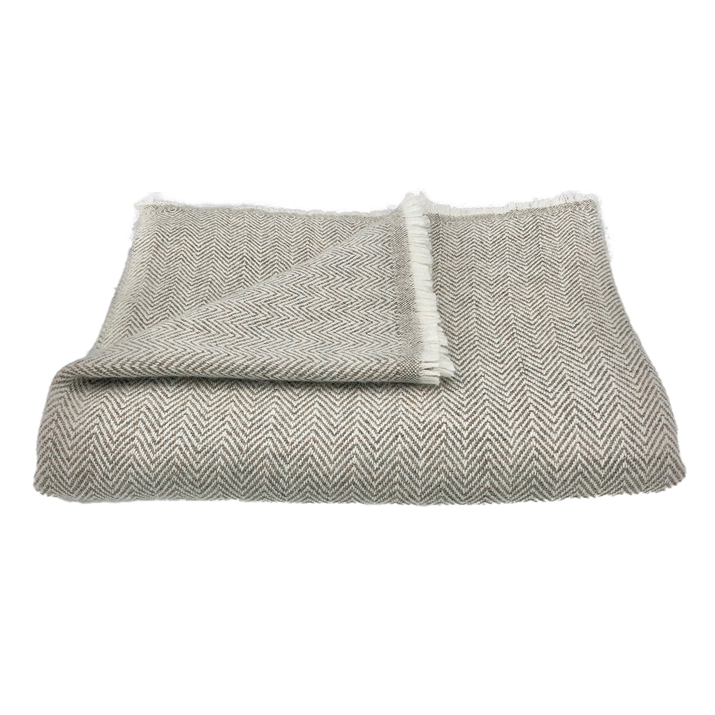 Espresso Herringbone Cashmere Throw-0