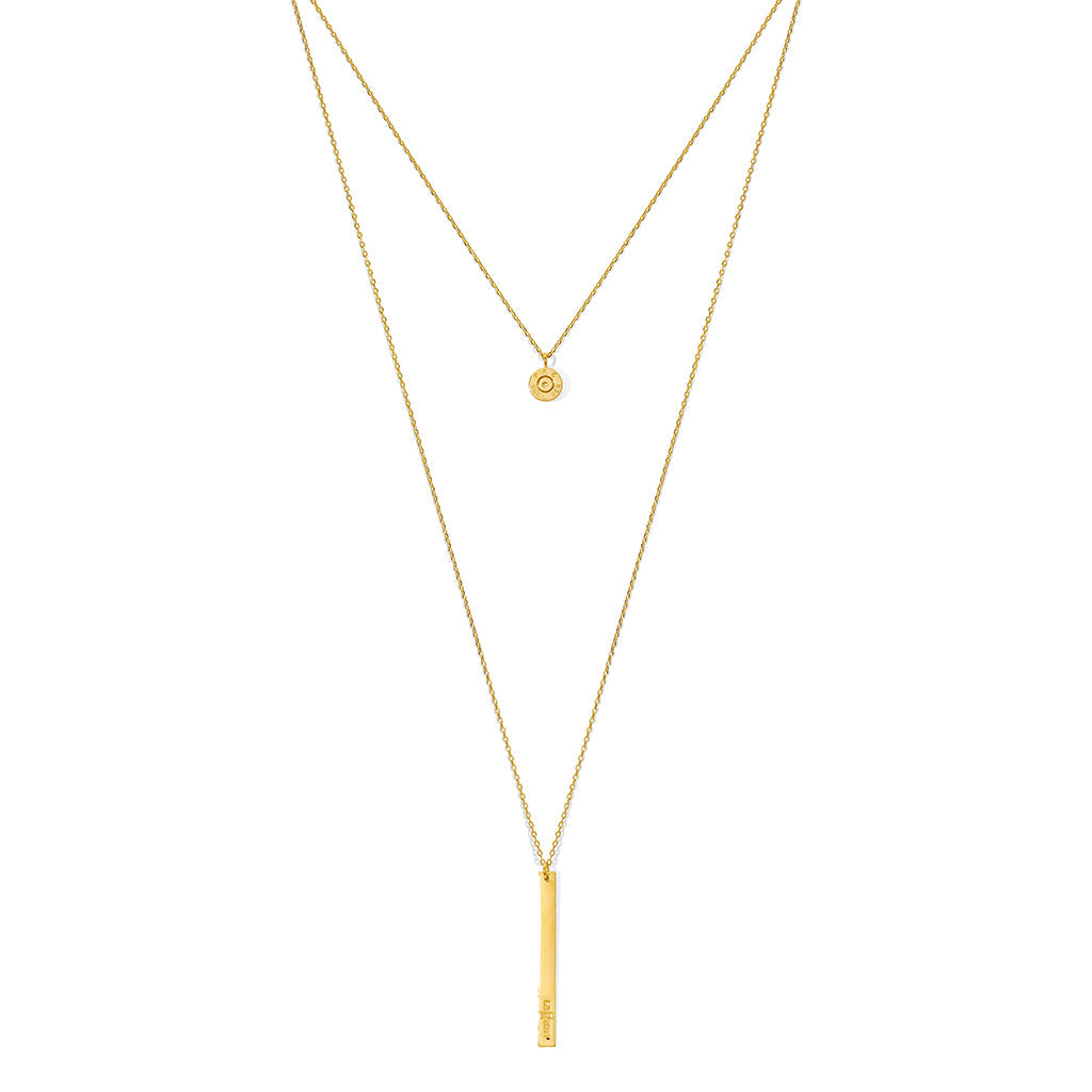 Layered Bar Bullet Necklace-0