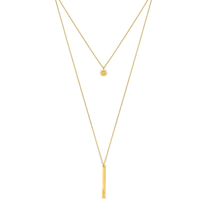 Layered Bar Bullet Necklace-0