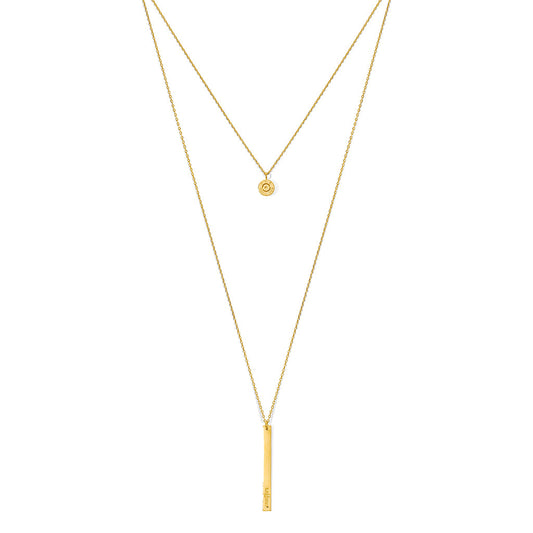 Layered Bar Bullet Necklace-0