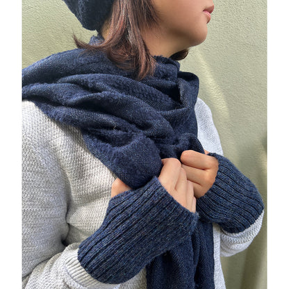 Navy Minimalist Alpaca Gloves-2