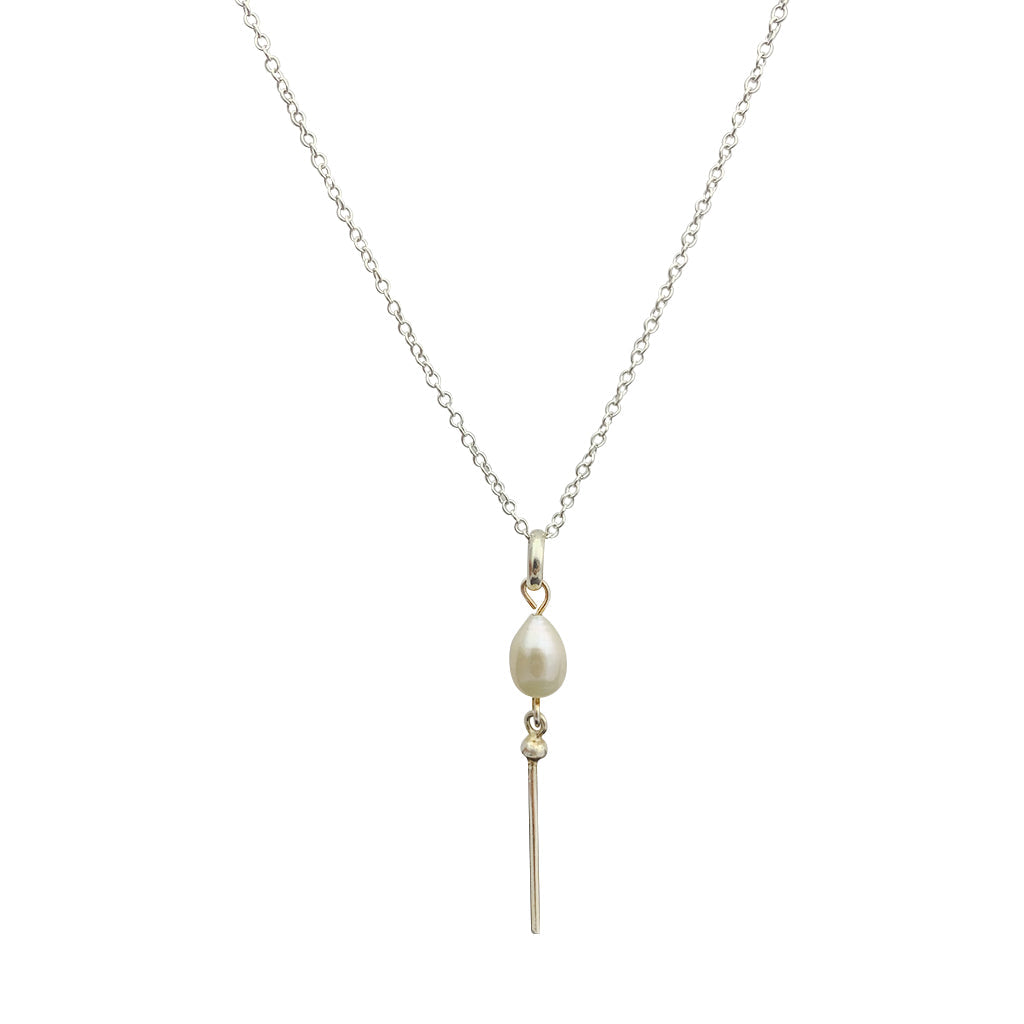 Freshwater Pearl Bar Necklace-0