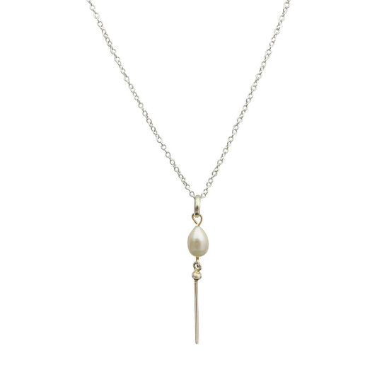 Freshwater Pearl Bar Necklace-0