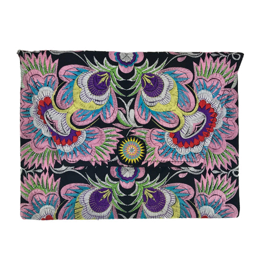 Embroidered Flower Clutch-0