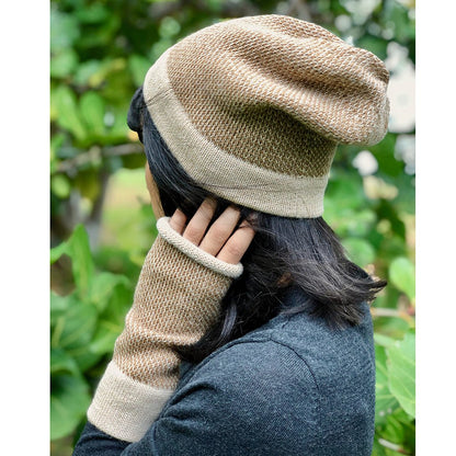 Camel Interwoven Alpaca Beanie-1