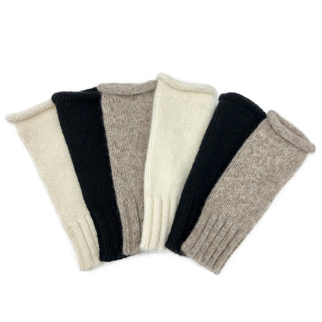 Black Essential Knit Alpaca Gloves-3