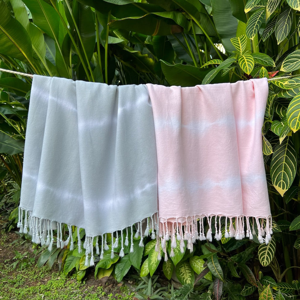 Gray Tie Dye Turkish Beach Towel-1