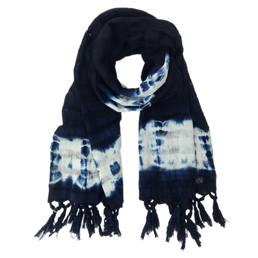 Indigo Stripe Scarf-0