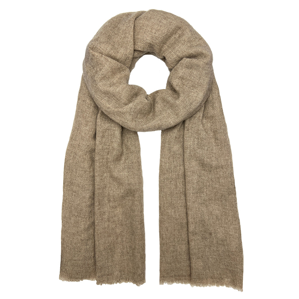 Latte Handloom Cashmere Scarf-0