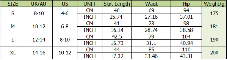 High-Waist Corduroy Button-Up Skirt Size Chart