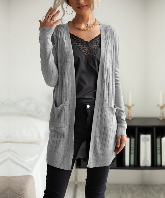 Long Sleeve Ribbed Cardigan