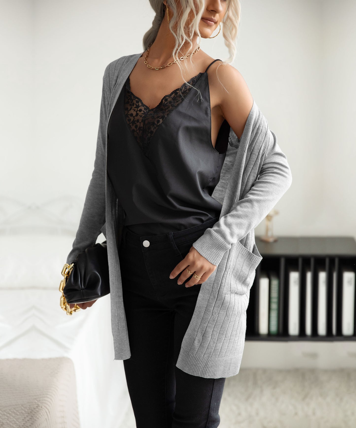 Long Sleeve Ribbed Cardigan