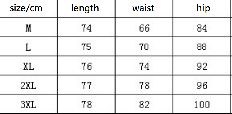 Knitted Sheath Midi Skirt Size Chart