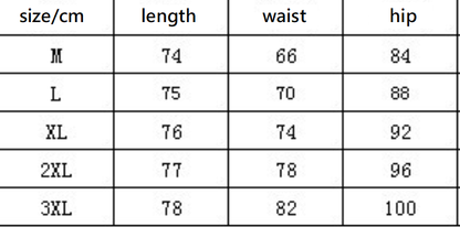 Knitted Sheath Midi Skirt Size Chart