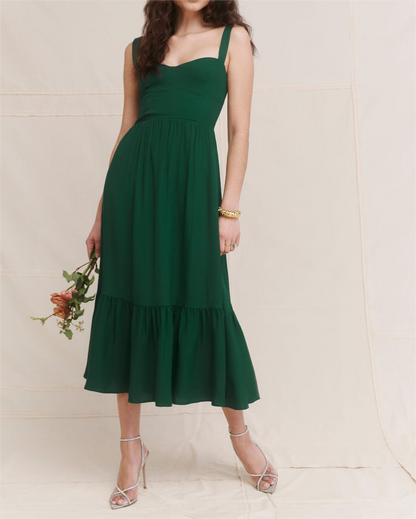 Sweetheart Tiered Midi Dress