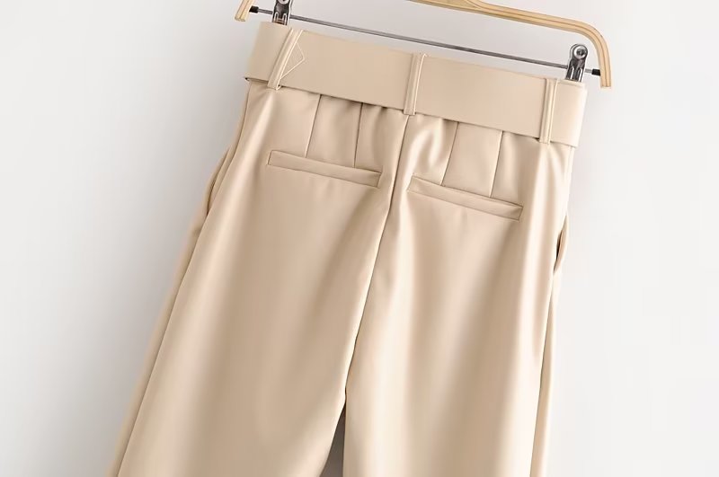 Faux Leather Belted Pants