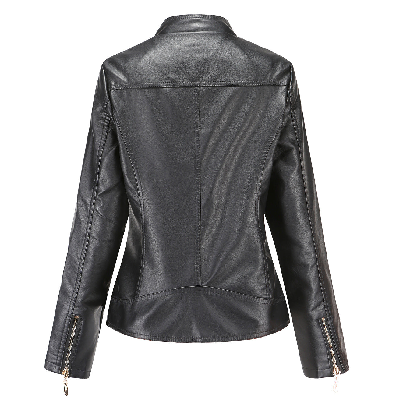 Quilted Shoulder Faux Leather Jacket