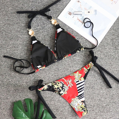 Printed Metal Two Piece Bikini