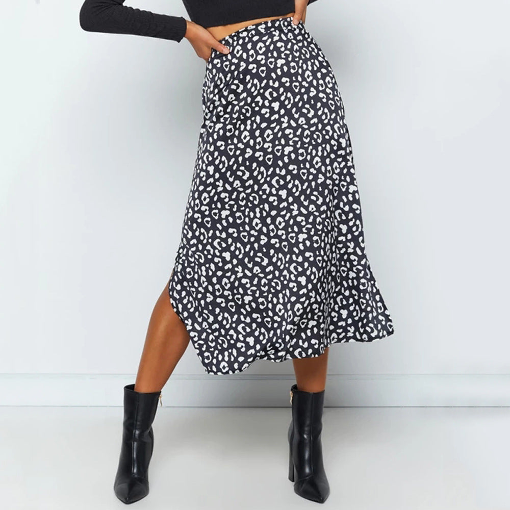 Leopard Print Midi Skirt