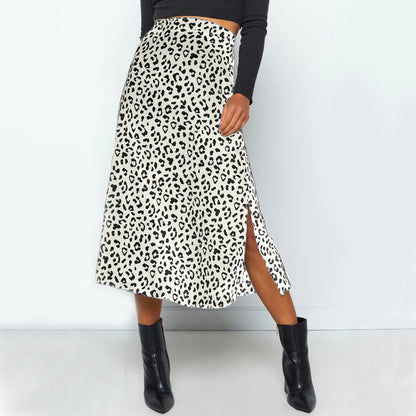 Leopard Print Midi Skirt