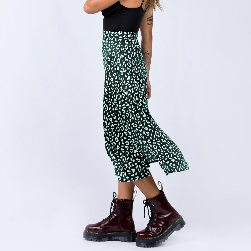 Leopard Print Midi Skirt