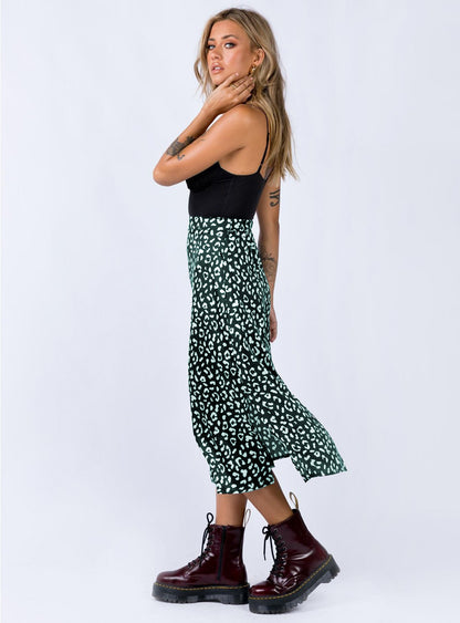 Leopard Print Midi Skirt