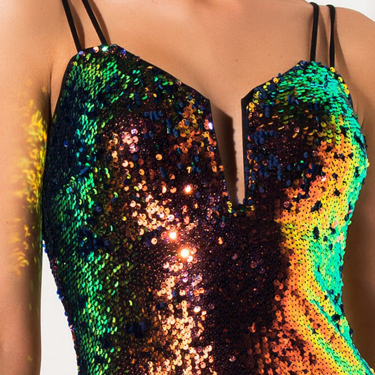 Gradient Sequin Cocktail Dress