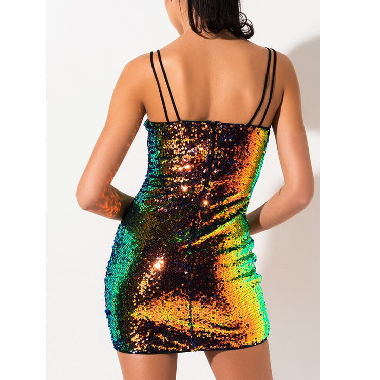 Gradient Sequin Cocktail Dress