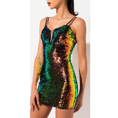 Gradient Sequin Cocktail Dress