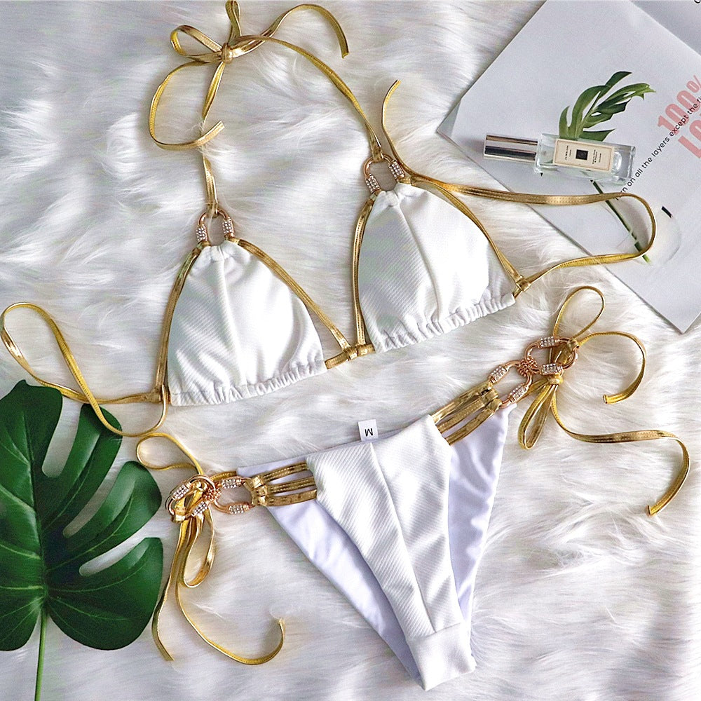 Gold Trim Cage Bikini