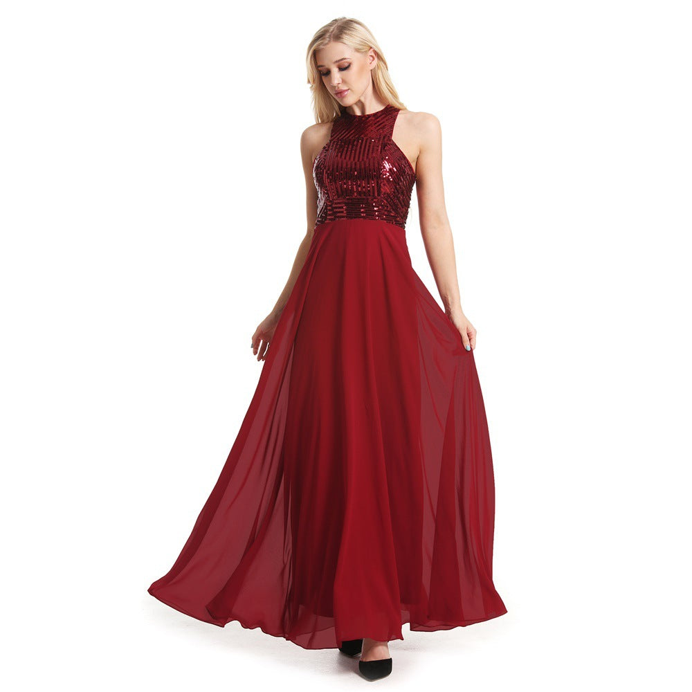 Sequin Chiffon Gown