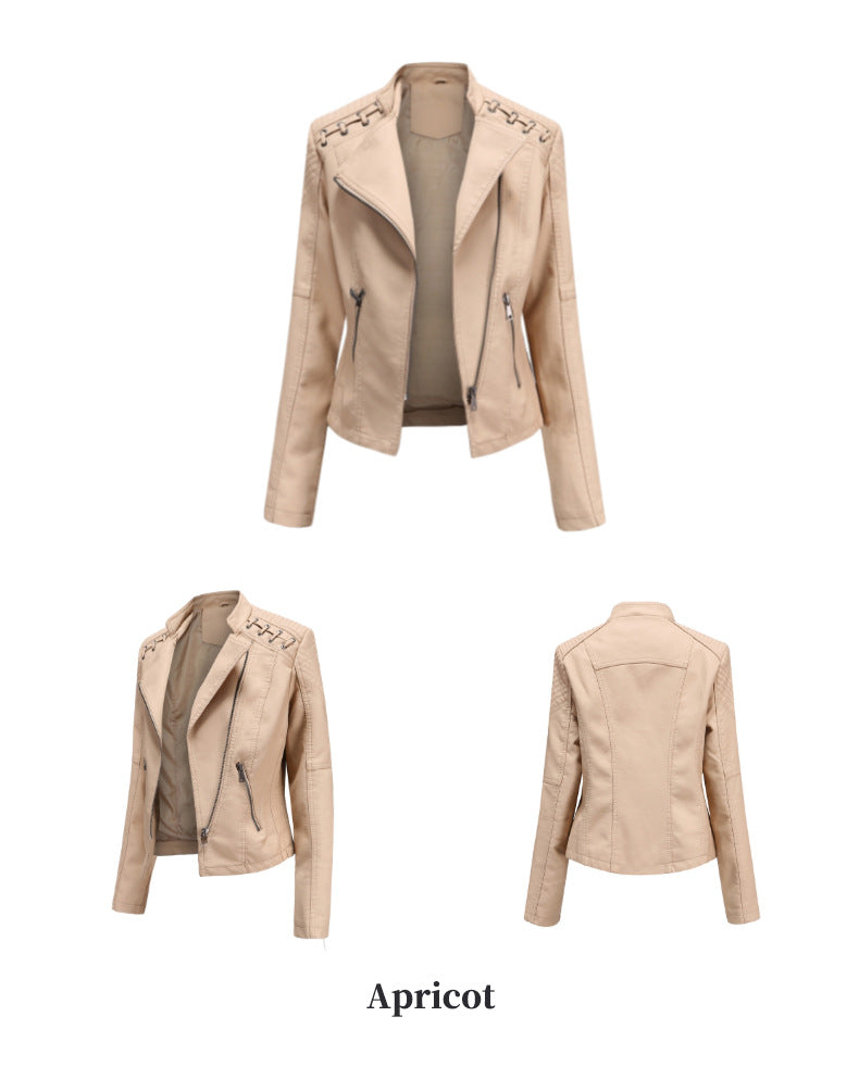 Slim Cut Faux Leather Jacket