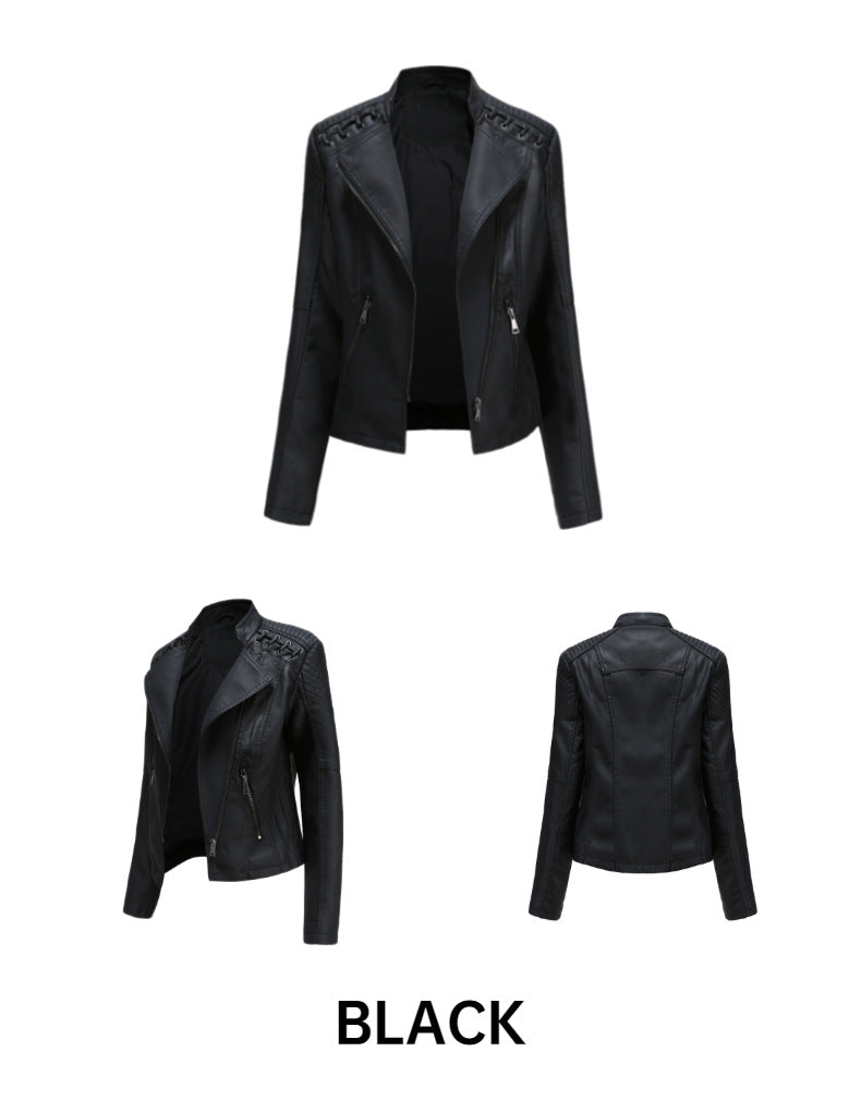 Slim Cut Faux Leather Jacket