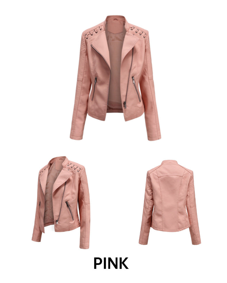 Slim Cut Faux Leather Jacket