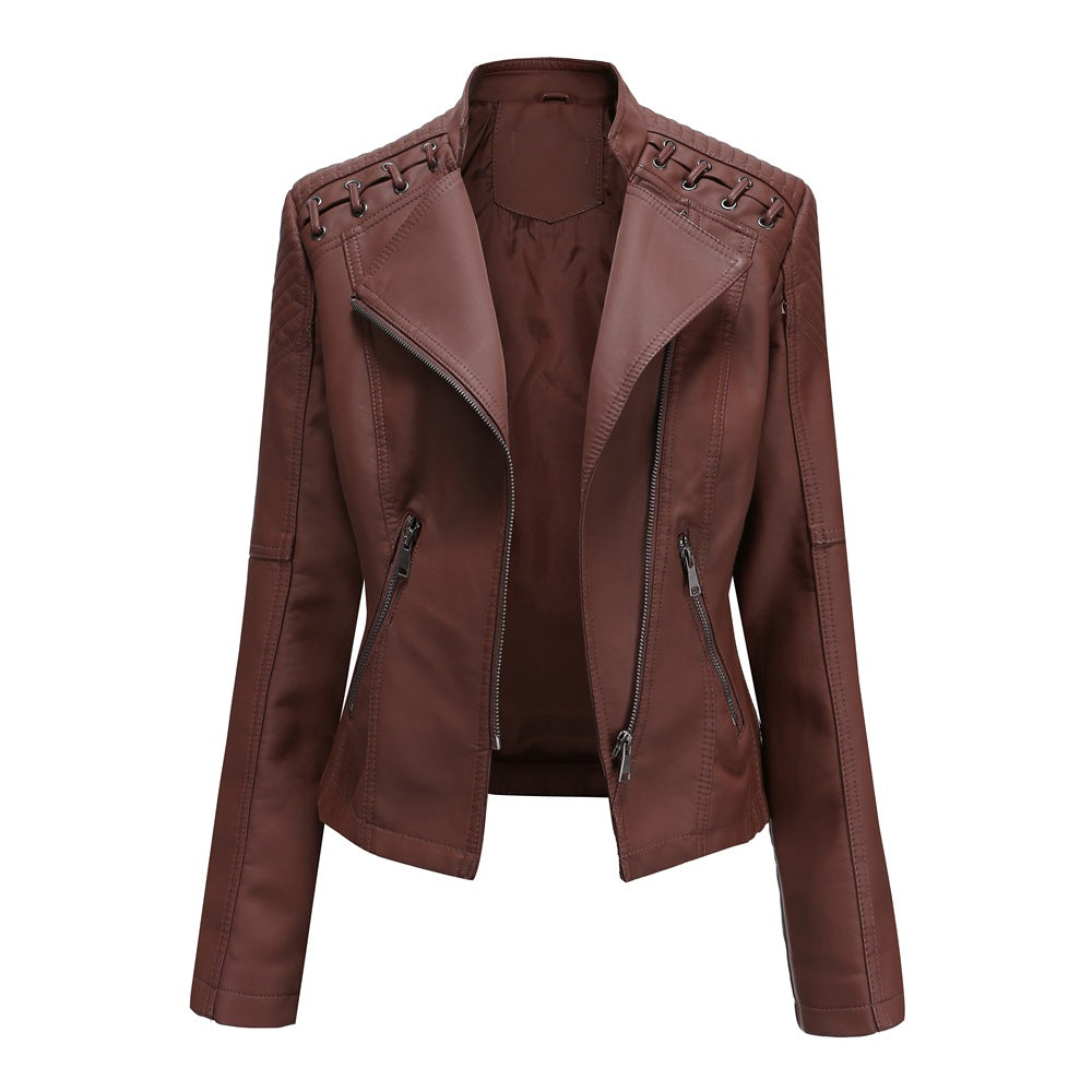 Slim Cut Faux Leather Jacket