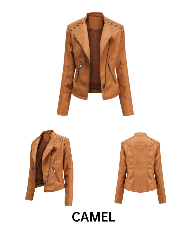 Slim Cut Faux Leather Jacket