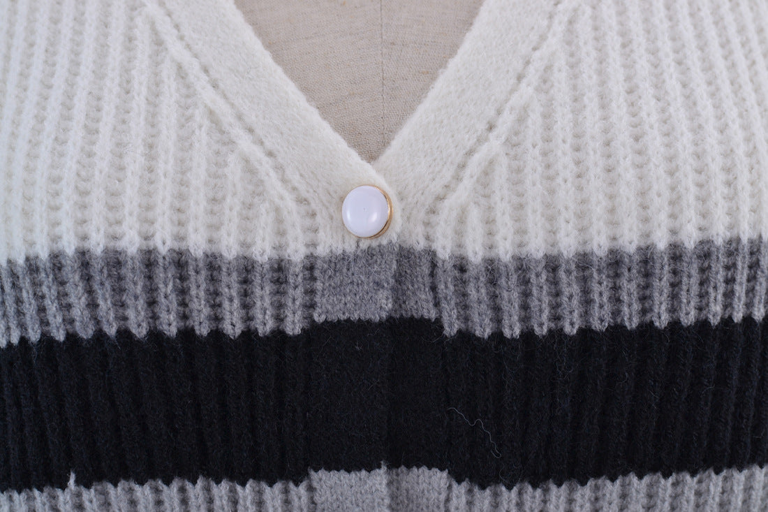 Muti Color Striped Cardigan