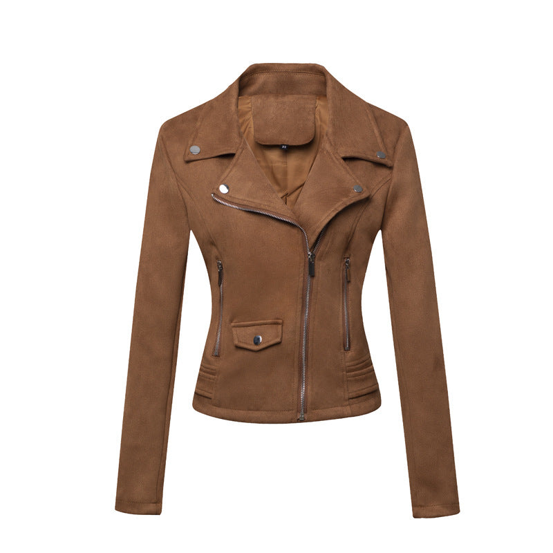 Faux Leather Zippered Jacket