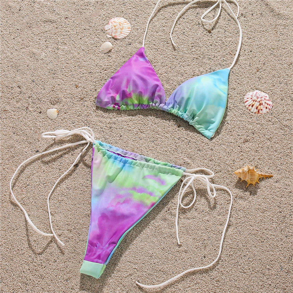 Three-Piece Tie-Dye Swimsuit