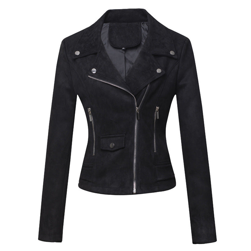 Faux Leather Zippered Jacket