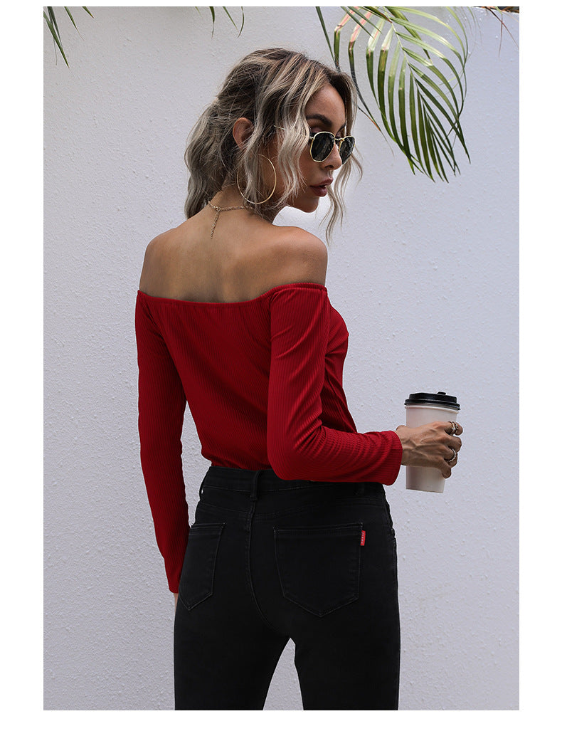 Off Shoulder Long-Sleeve Bodysuit