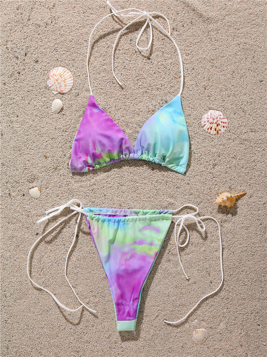 Three-Piece Tie-Dye Swimsuit