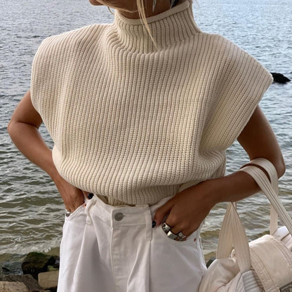 Sleeveless Turtleneck Sweater