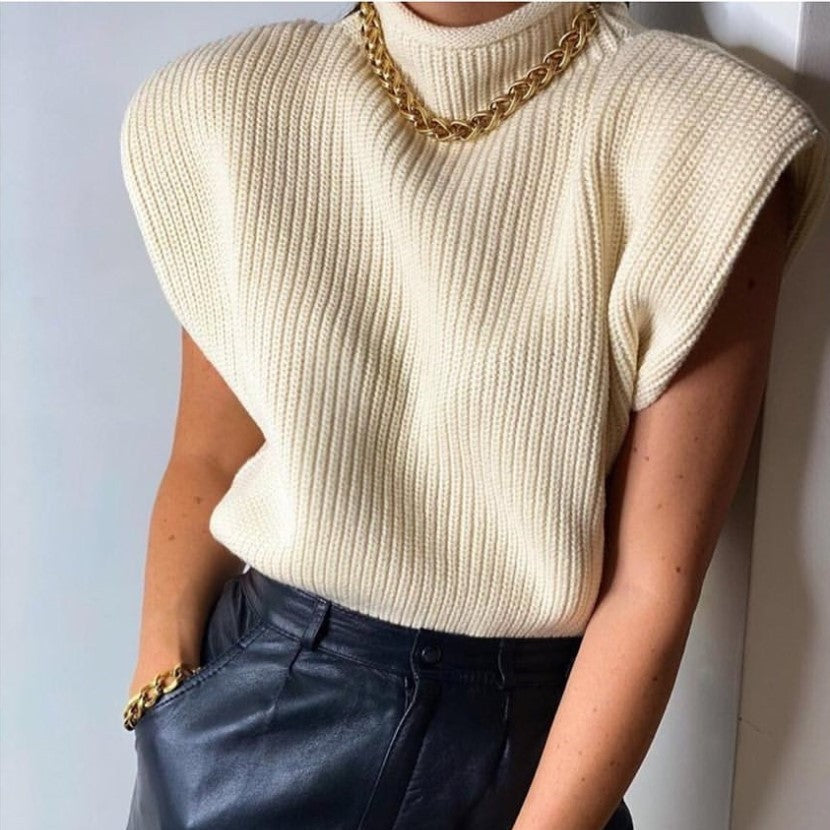 Sleeveless Turtleneck Sweater