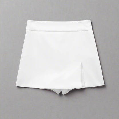 High-Waisted Wrap Skort in pink, green, and white for women