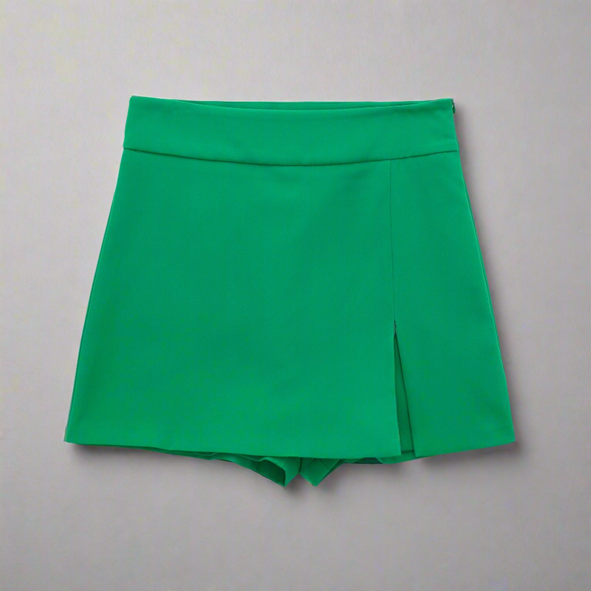 High-Waisted Wrap Skort in pink, green, and white for women