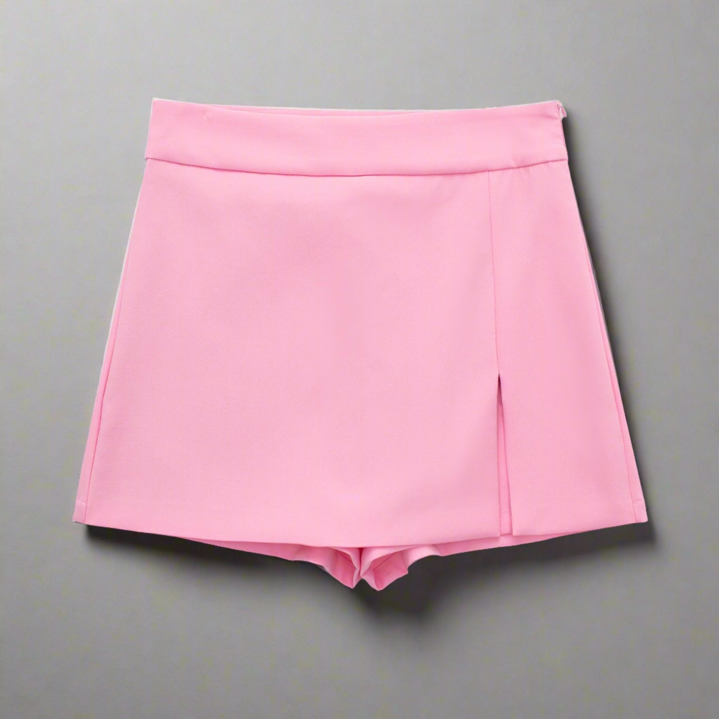 High-Waisted Wrap Skort in pink, green, and white for women