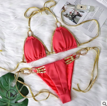 Gold Trim Cage Bikini