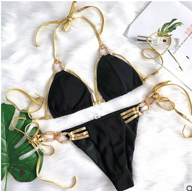 Gold Trim Cage Bikini